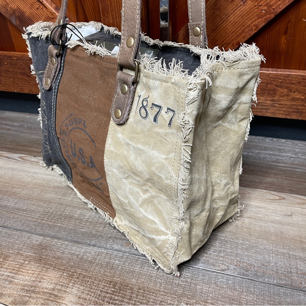 Myra Bag Resplendent Tote Up-cycled Canvas Handbag - Picture 8 of 9